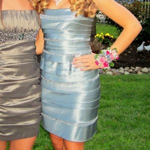 Silver BCBG cocktail dress